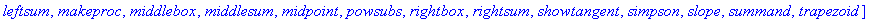 [D, Diff, Doubleint, Int, Limit, Lineint, Product, ...