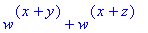 w^(x+y)+w^(x+z)