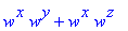 w^x*w^y+w^x*w^z
