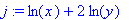 j := ln(x)+2*ln(y)