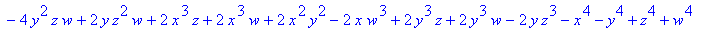 b := -2*z^3*x-2*z^2*w^2-2*w^3*y-2*x*w*y^2+4*x*w^2*y...