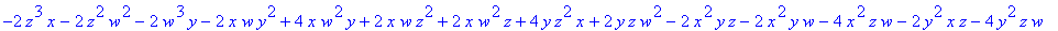 -2*z^3*x-2*z^2*w^2-2*w^3*y-2*x*w*y^2+4*x*w^2*y+2*x*...