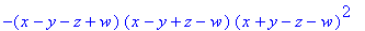 -(x-y-z+w)*(x-y+z-w)*(x+y-z-w)^2