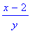 (x-2)/y