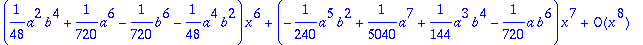 a1 := series(1+a*x+(1/2*a^2-1/2*b^2)*x^2+(-1/2*a*b^...