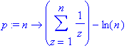 p := proc (n) options operator, arrow; sum(1/z,z = ...