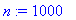 n := 1000