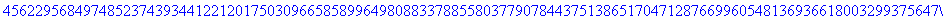 x := 9694259300734454568747431470522613204055764704668798049300214148561769064189966387561286442439738577038930698803084832348078796439522562169184751042430280248266789365760451904056982882567909686062...