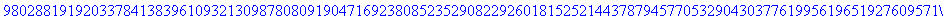 x := 9694259300734454568747431470522613204055764704668798049300214148561769064189966387561286442439738577038930698803084832348078796439522562169184751042430280248266789365760451904056982882567909686062...