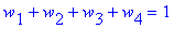 w[1]+w[2]+w[3]+w[4] = 1