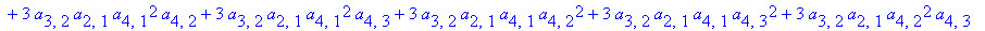 z2 := -5*a[4,3]*a[3,2]^2*a[2,1]^2-4*a[3,2]^2*a[2,1]^3*a[4,3]+2*a[4,3]*a[3,2]*a[2,1]^2*a[3,1]+6*a[3,2]*a[2,1]*a[4,1]*a[4,2]*a[4,3]+12*a[2,1]^4*a[4,3]*a[3,2]^2-a[2,1]^3*a[3,2]*a[4,1]-a[2,1]^3*a[4,3]*a[3,...