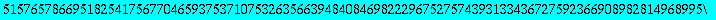 x := 9694259300734454568747431470522613204055764704668798049300214148561769064189966387561286442439738577038930698803084832348078796439522562169184751042430280248266789365760451904056982882567909686062...